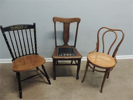 Vintage Solid Wood Accent Chairs
