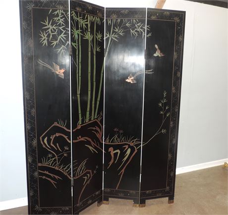 Asian Style Four Panel Room Divider