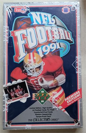 1991 Upper Deck Football Wax Box Factory Sealed LOOK FOR BRETT FAVRE ROOKIE!