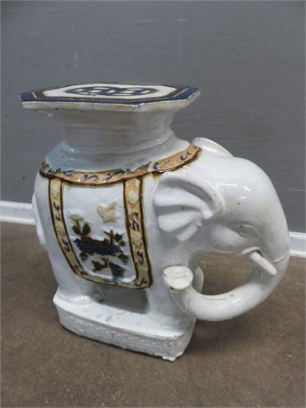 Asian Glazed Ceramic Elephant Garden Stool