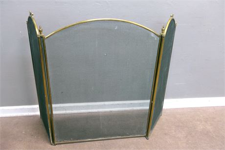 Fireplace Screen, Brass Colored, Foldable
