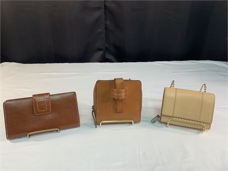 Lot of Three Leather Wallets Lucky Fossil  Liebeskind