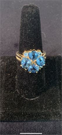 Classic, Marked 10kt Ring, Blue Topaz