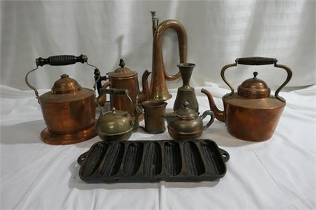 Vintage Copper, Brass & Cast Iron Mixed Lot