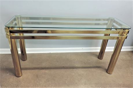 Mid Century Brass Console Table