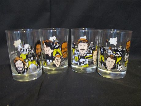 Vintage 1982 Pittsburgh Steelers All-Time Greatest Team McDonald's Glasses