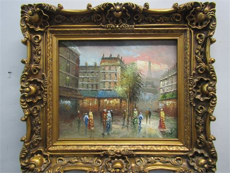 Original Impressionist Painting "Paris Street", Signed and Professionally Framed