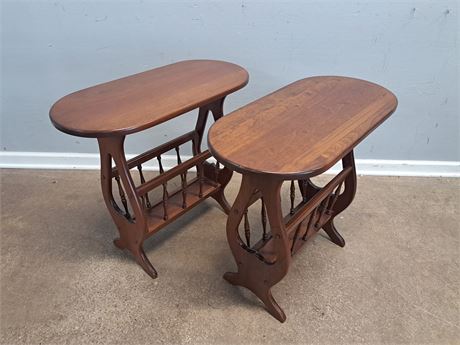 Oval Oak Accent Tables