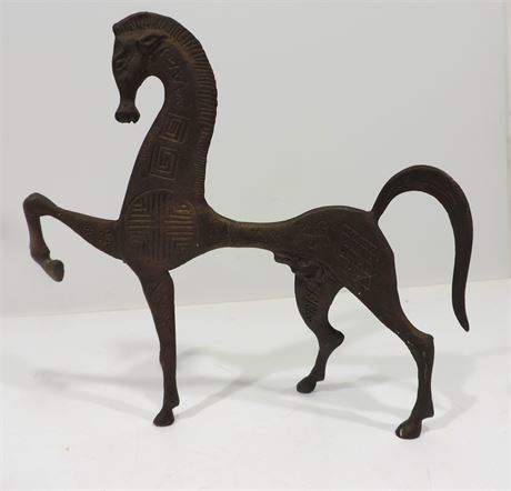 Carved Dancing Horse Bronze Sculpture