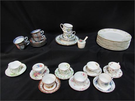 40 Piece Misc. China Lot - Limoges Plates, Paragon, Royal York, Crown Essex Etc.