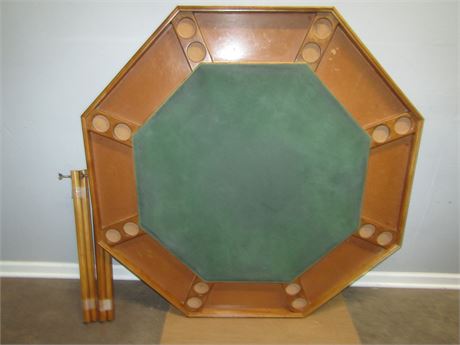 Wooden Poker Table with Removable Legs, 8 Seat with Felt and Cup Holders