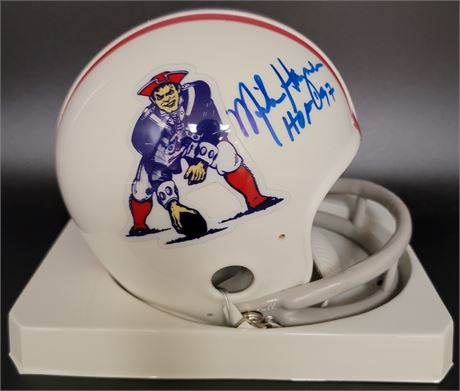 Mike Haynes New England Patriots Hand Signed Retro 2 Bar Facemask Mini Helmet