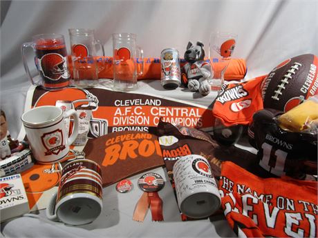 Cleveland Browns, Pennants, Dawg Pound Beer & Cooler, Mugs, Tumblers, Hats More