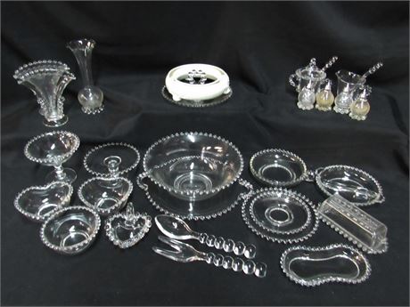 25+ Piece Imperial Glass Candlewick Lot