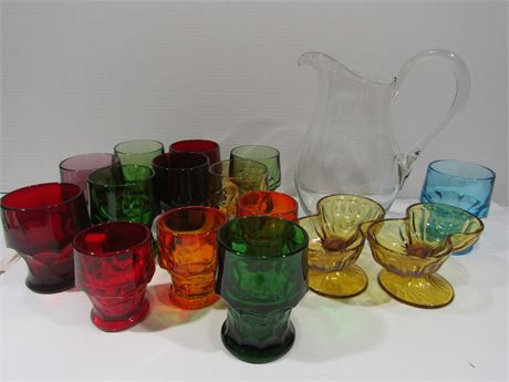 Vintage Multi-Color Glassware