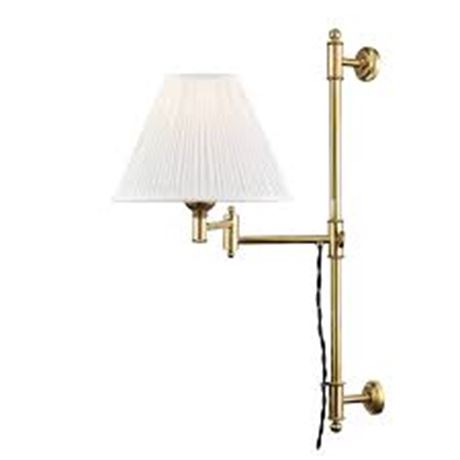 Hudson Valley Clarmont 1 Light Wall Scone, Aged Brass