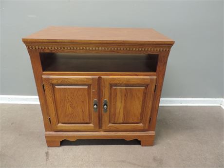 Microwave TV Cabinet With Lower Shelf and Storage Cabinet