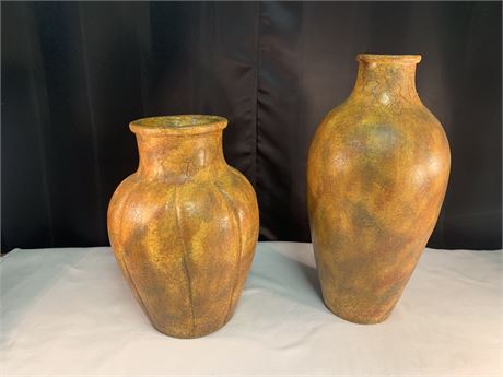Pair of  Clay Vases