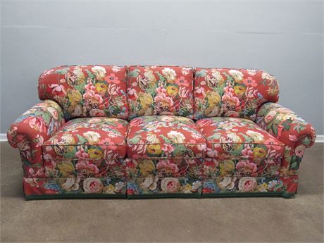 Brunschwig and Fil Bright Floral Skirted Sofa