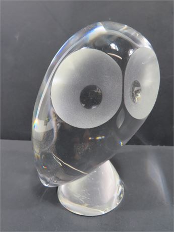 STEUBEN Art Glass Crystal Owl Figurine