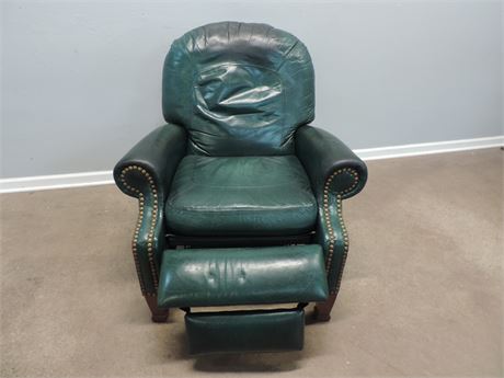 Emerald Green Leather Recliner