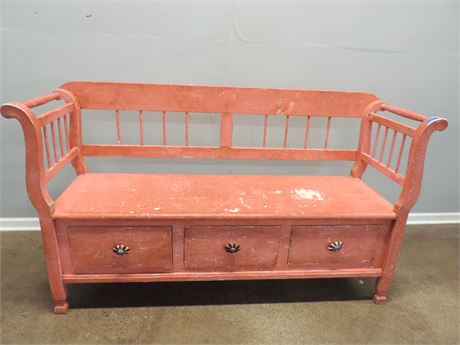 Solid Wood Painted Bench