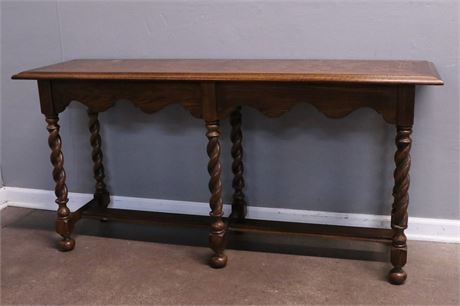 Parquet Inlaid Wood Console Table
