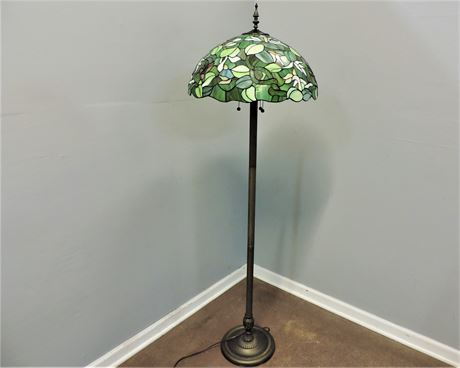 Tiffany Style Stain Glass Hummingbird Floor Lamp