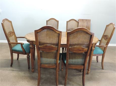 STANLEY FURNITURE Dining Table / 6 Chairs / Tablepads