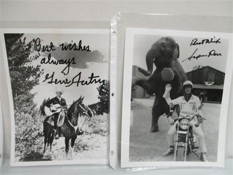 Rare Gene Autrey & Super Dave Osborne Autographed Photos