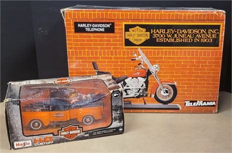 Harley Davidson New in Box Telephone and Model