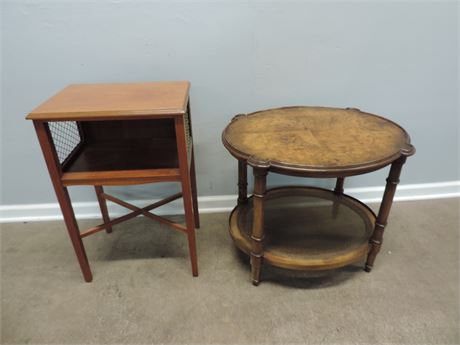 Two Solid Wood End Tables