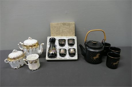 Asaki Saki Set / Otagiri Unicorn Tea Set / Gold Tea Pot Set / Lot