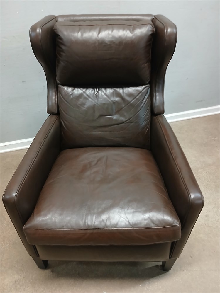 Transitional Design Online Auctions - Crate&Barrel Java Leather Recliner