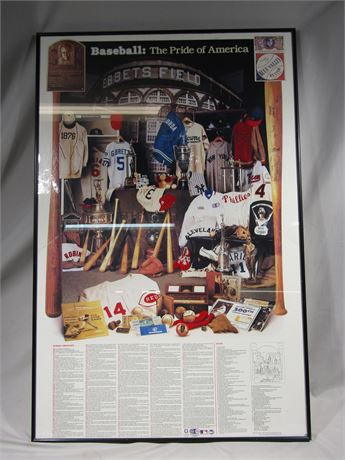 Baseball Pride of America Poster 1984 Chronology 1859 -1984 24" x 37"