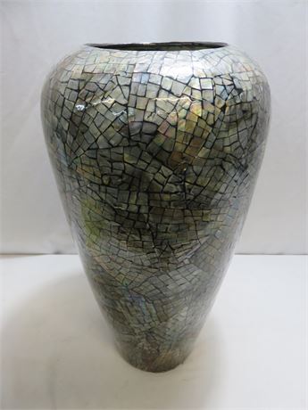 Mosaic Abalone Floor Vase