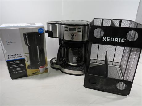HAMILTON BEACH Coffee Maker / MAINSTAYS Single Serve / KEURIG K-Cup Rack