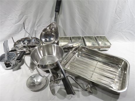 Assorted Stainless Steel Kitchenware