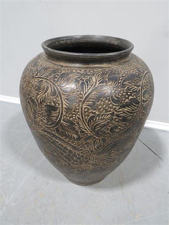 Asian Koi Fish Pattern Floor Vase
