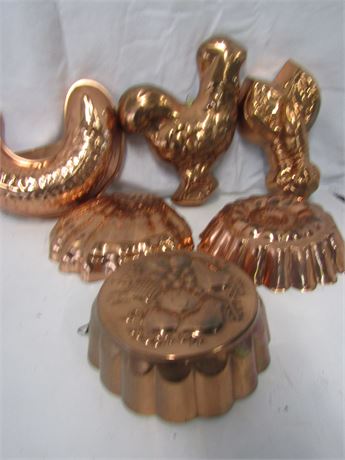 Vintage Gold/Bronze Tone Cake and Dip Molds,