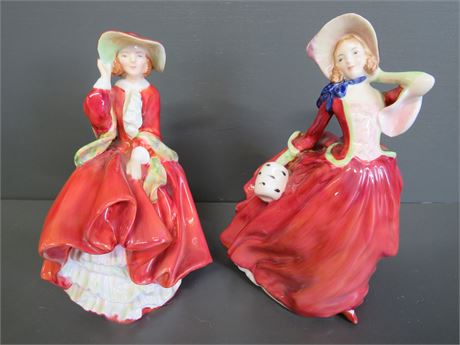 ROYAL DOULTON "Top O' The Hill" & "Autumn Breezes" Figurines