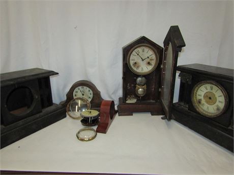 Antique Wooden Base Clocks