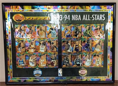 1993-94 NBA ALL STARS TOPPS FINEST FRAMED PICTURE ART