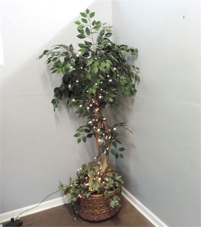 Lighted Faux Ficus Tree