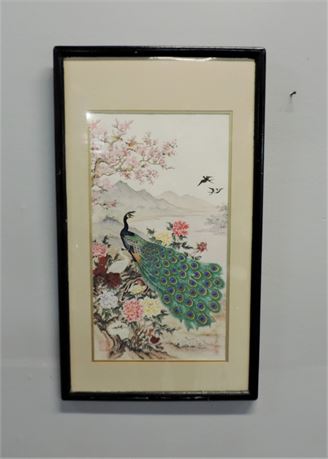 Signed WEI TSENG YANG Watercolor on Silk Certificate of Authenticity