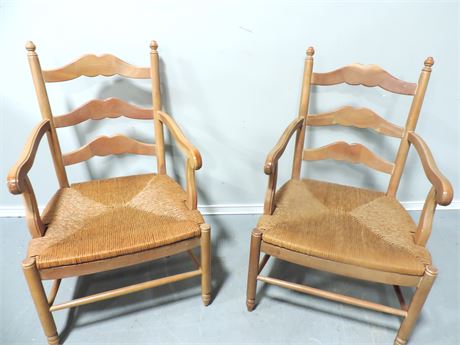 Pair of Rush Seat Chairs