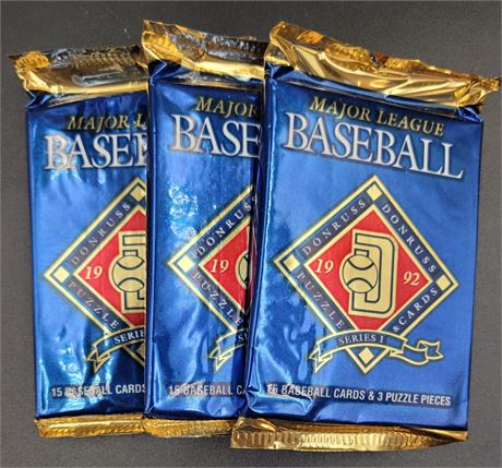 1992 Donruss Baseball Factory Sealed Wax Packs lot of 3 Cal Ripken Jr Autograph?