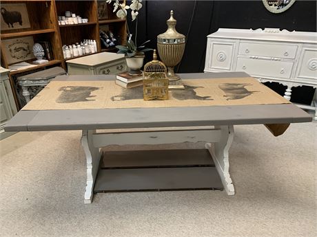 Hand Painted Handsome Farmhouse Dining Table